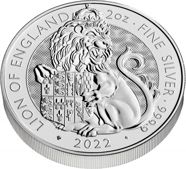 5 Pfund Großbritannien - Tudor Beasts - Lion 2 oz Silbermünze (2022)
